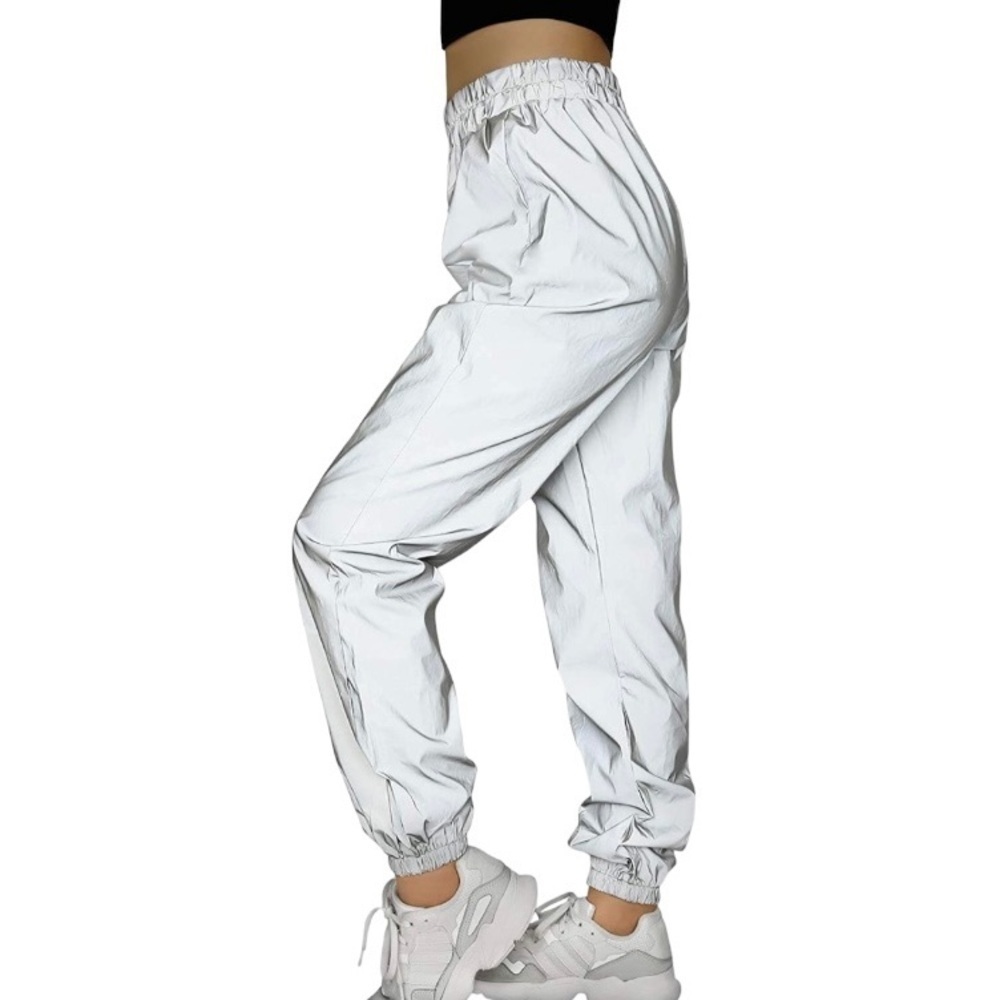 HDE Reflective Joggers Pants for Women High Visibility Jogger Windbreaker Pant